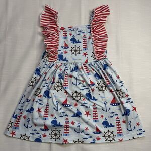 Pete + Lucy Anchors Away Sailor Girls Dress 3T